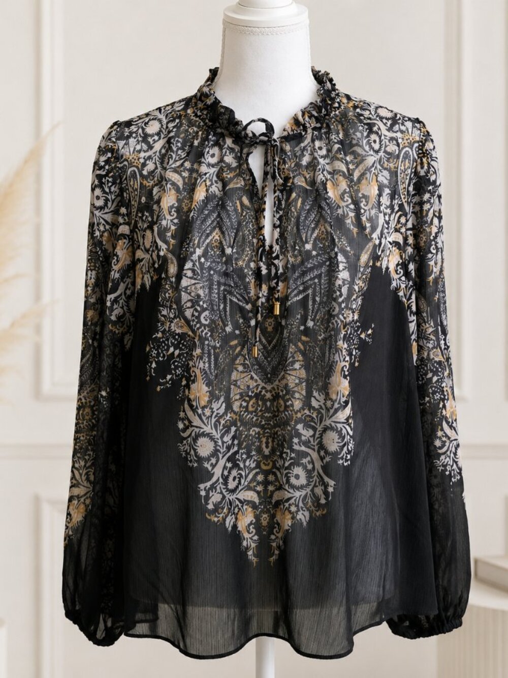Rachel Zoe Sheer Printed Blouse – Size M NWOT - Picture 3 of 7